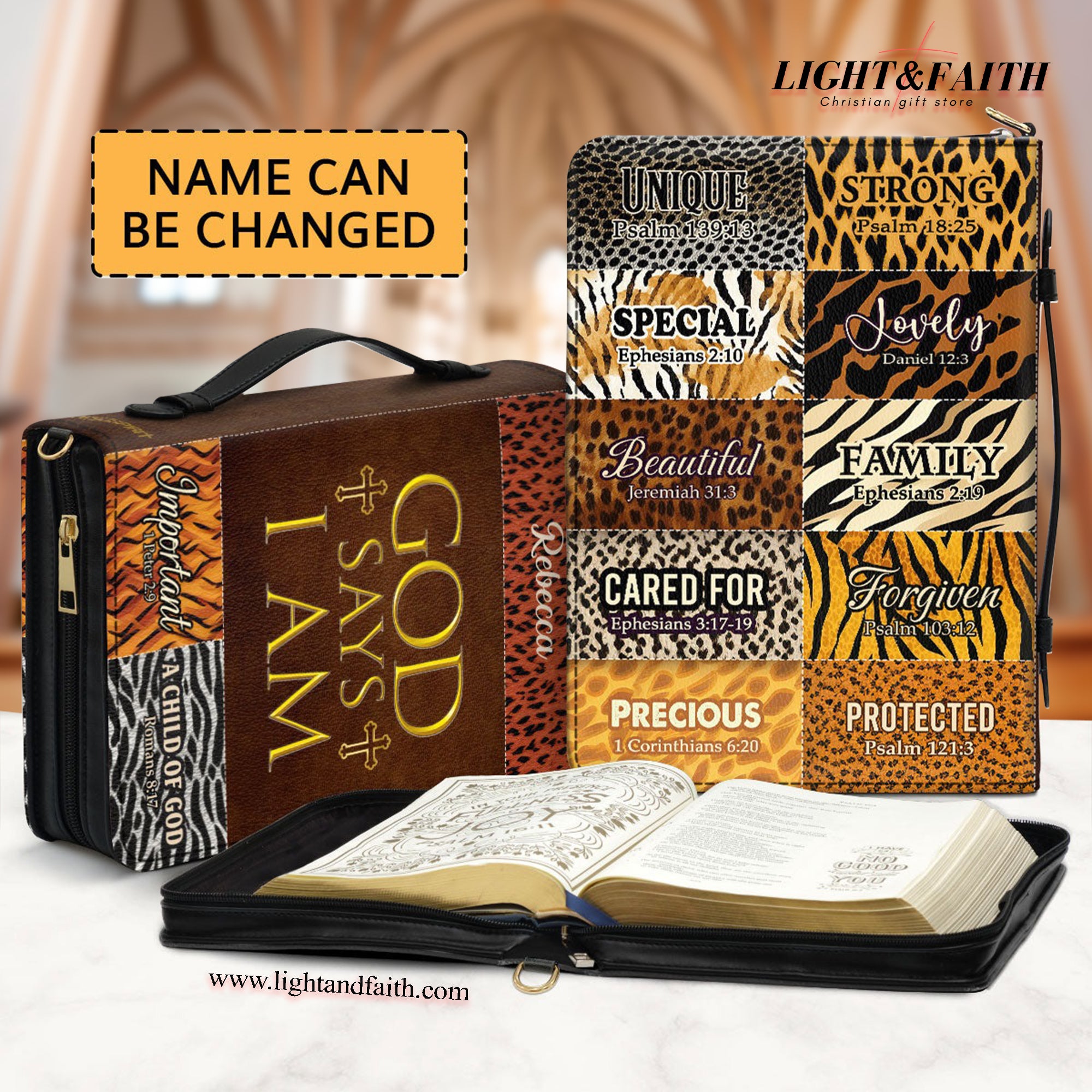 God Says I Am Unique Leather Book Cover ,Personalized Bible Cover With Handle, Spiritual Gift For Christian People, Christian Gift, Bible Covers Jesus Gifts